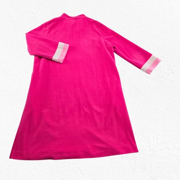 Vintage 60s Vanity Fair Pink Mod Zip Robe Colorblock Housecoat Robe Size XL